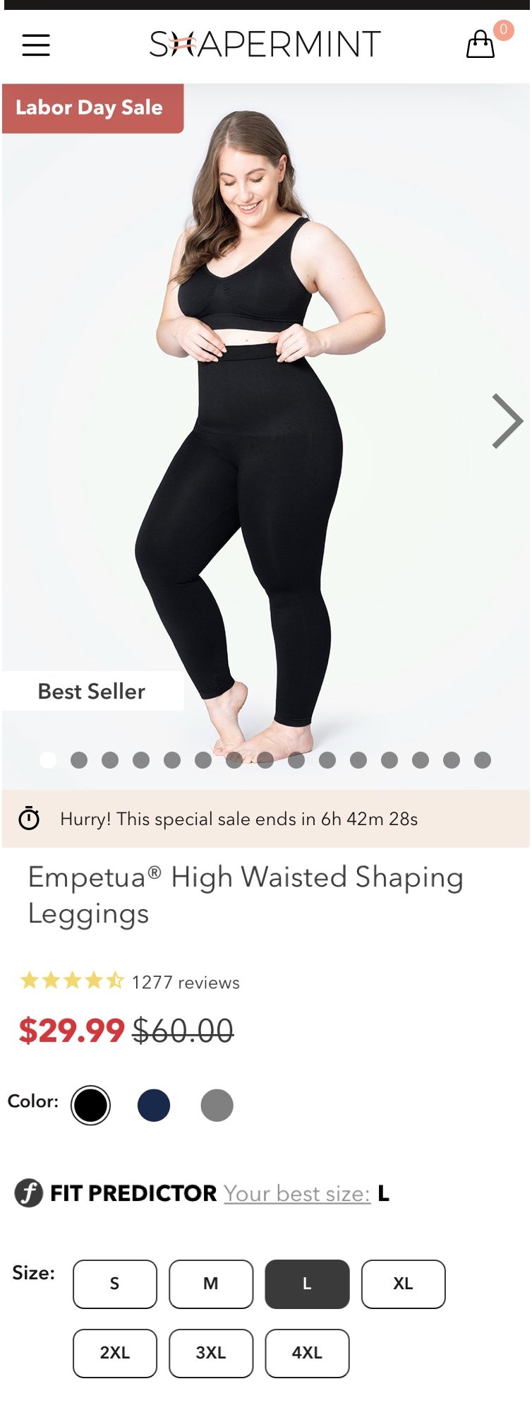 NWT! - Shapermint High Waisted Shaping Leggings BLACK size XL